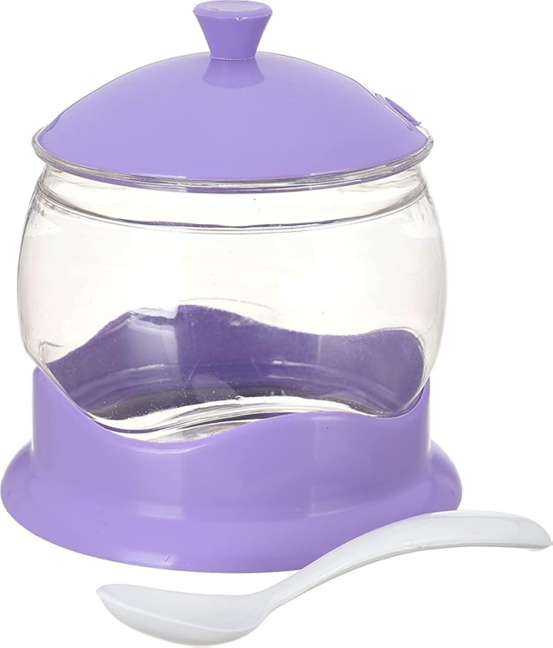 ملعقة سكر بلاستيكية من ماكس بلاست مع ملعقة - متعددة الألوان